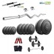 100 Kg Body Maxx Home Gym Rubber Weight Plates + 3Ft Curl Rod + Gloves + Dumbells + Gripper